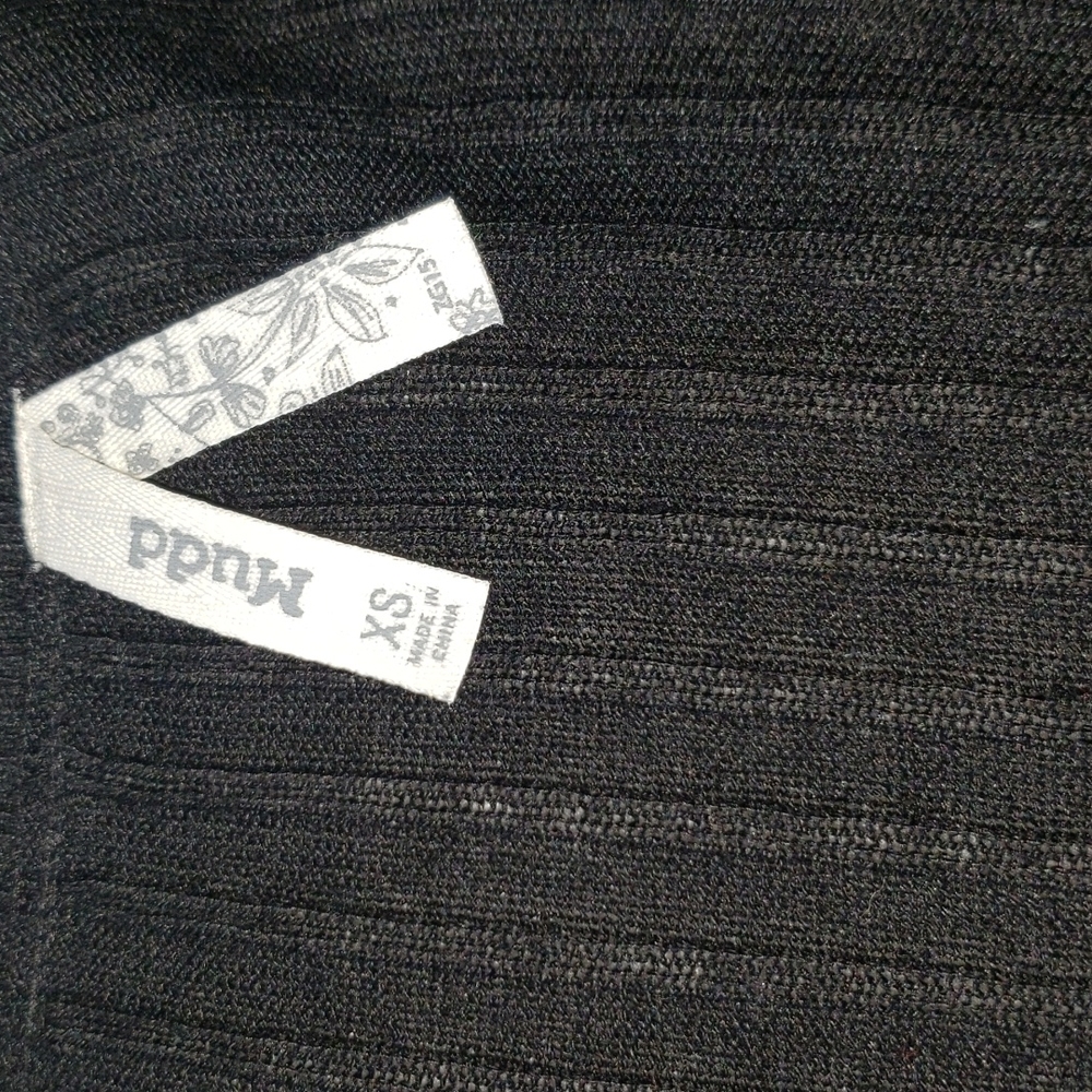 Mudd Ribbed Knit Open Front CardiganW Pockets Black XS - Picture 4 of 6